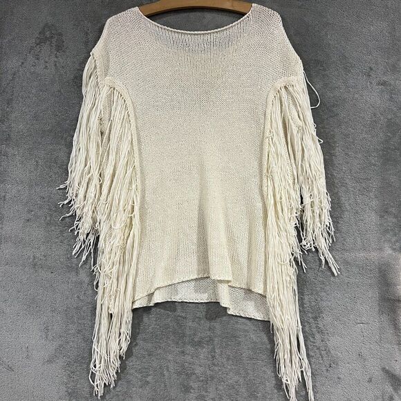 Indah Fringe Tunic Top Sweater Hand Knit Bohemian Western Womens Sz S/M - Picture 9 of 10